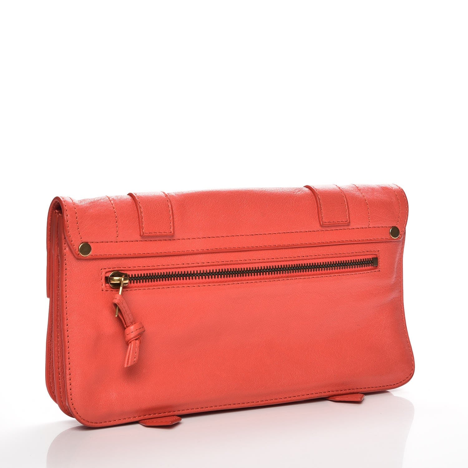 Proenza Schouler Lambskin PS1 Pochette Clutch Deep Coral 3 of 8