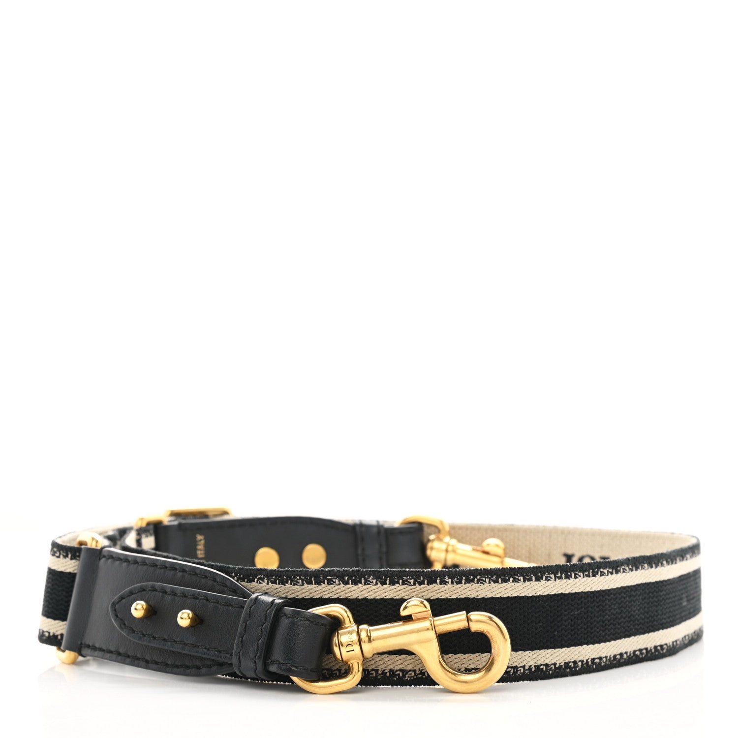 Christian Dior Canvas Embroidered Shoulder Strap Black 1 of 5