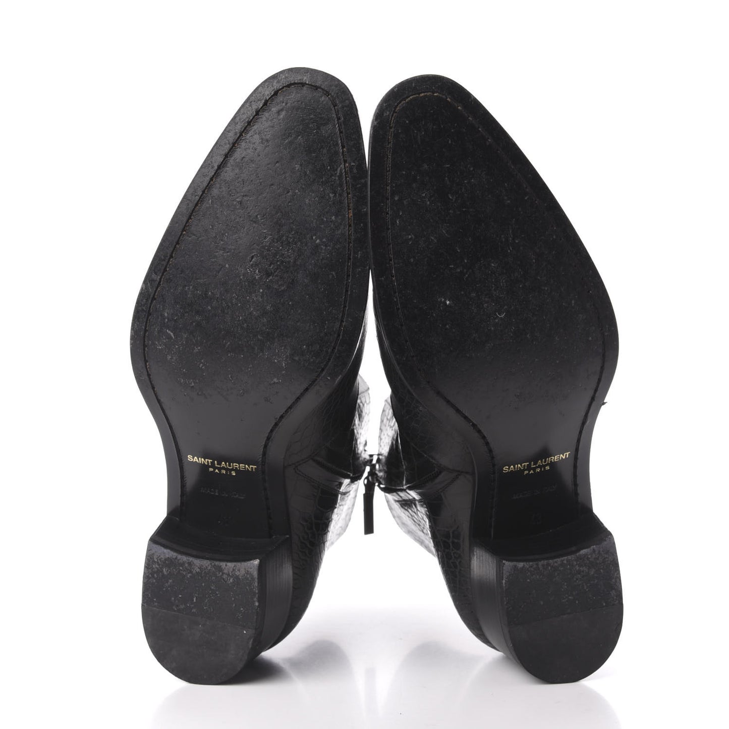 Crocodile Embossed Calfskin Wyatt 40 Zip Boots 43 Black