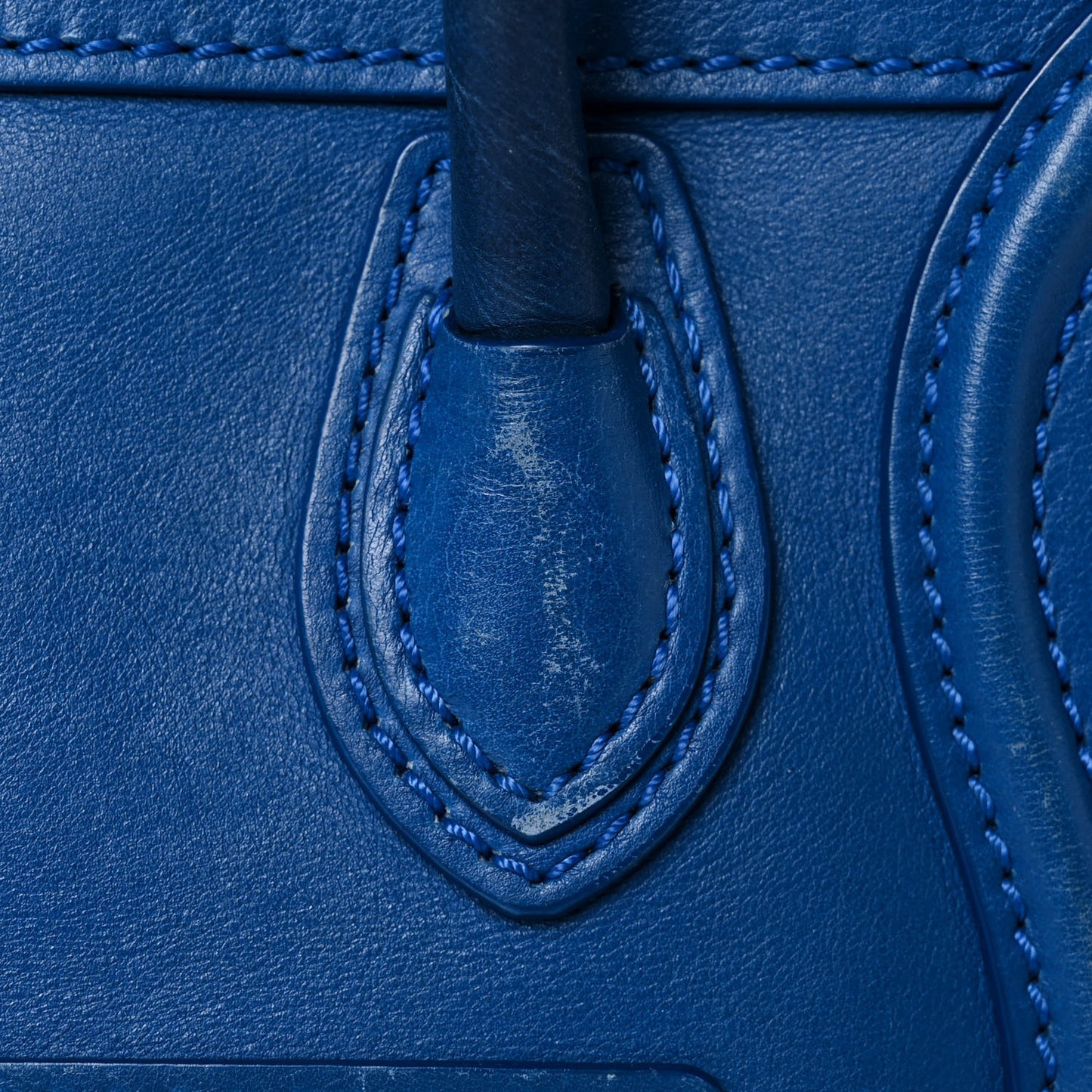 Drummed Calfskin Nano Luggage Indigo