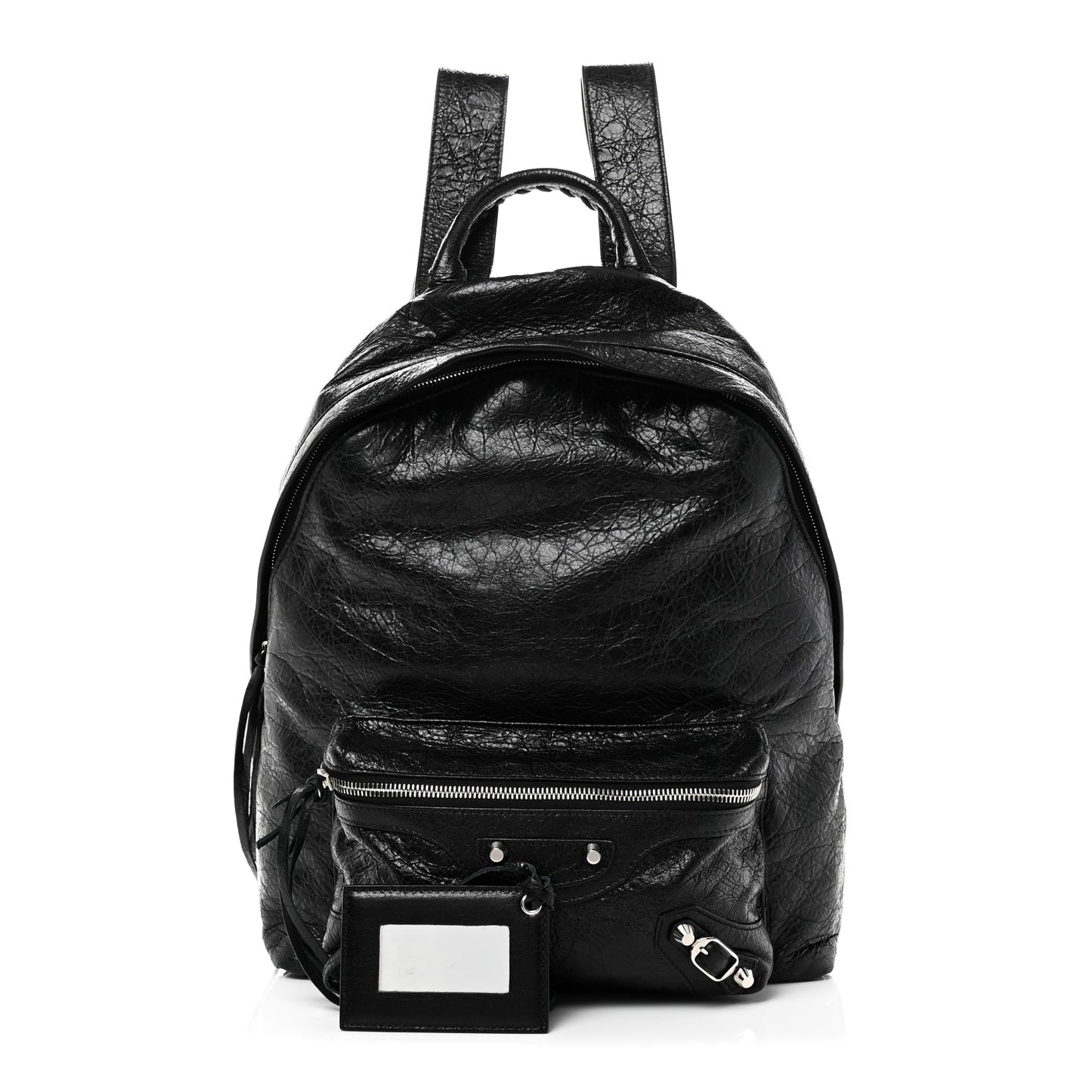 Agneau Classic Silver Hardware Backpack Black