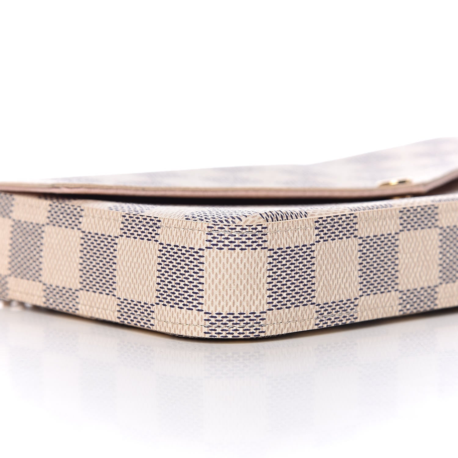 Louis Vuitton Damier Azur Pochette Felicie Chain Wallet Rose Ballerine 11 of 14
