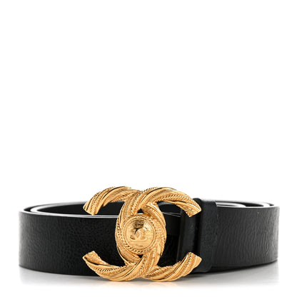 Chanel Glazed Calfskin CC Belt 90 36 Black 1 of 9