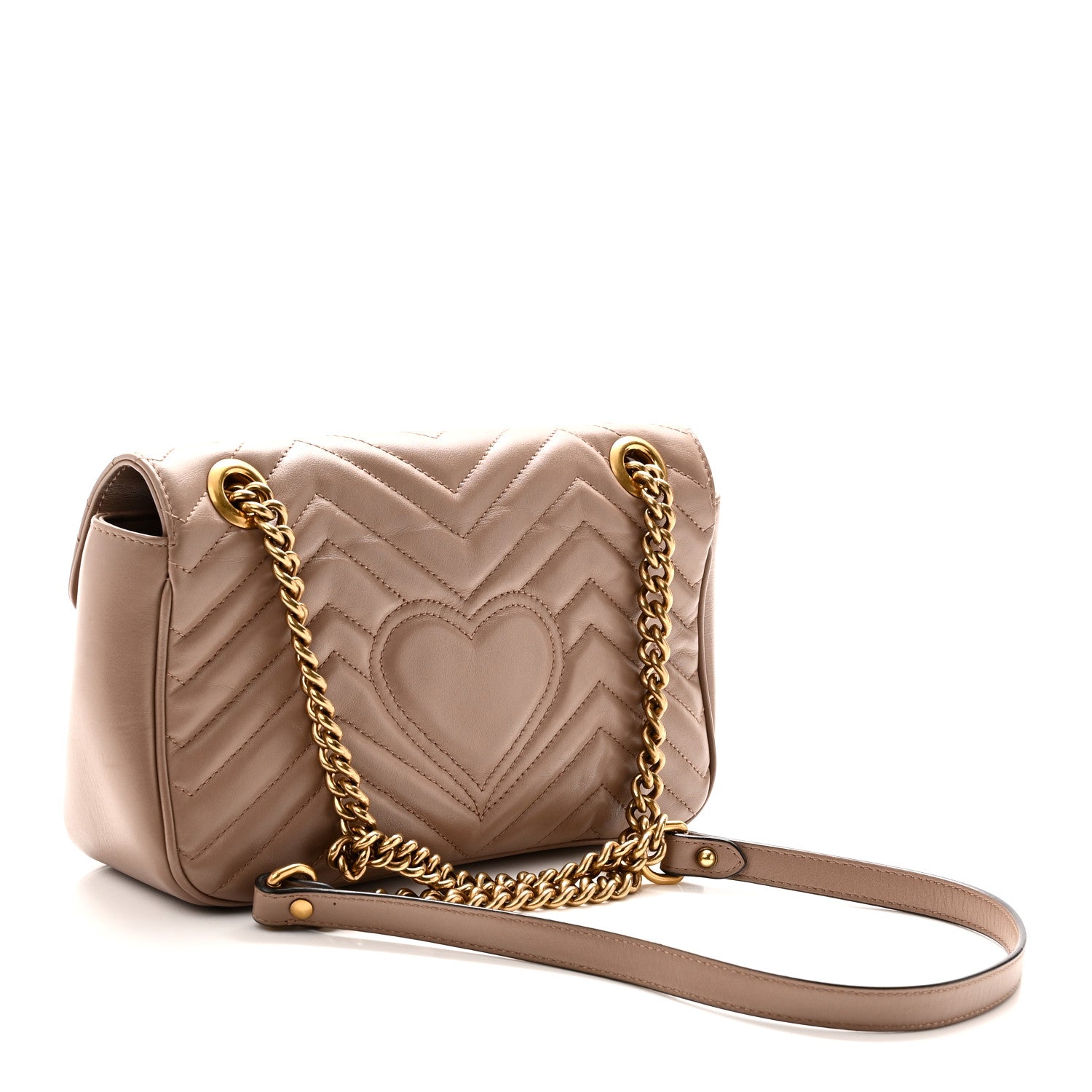 Gucci Calfskin Matelasse Small GG Marmont Shoulder Bag Porcelain Rose 3 of 10