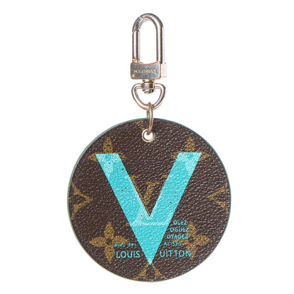 Louis Vuitton Monogram Illustre V Bag Charm Key Ring Turquoise 1 of 4