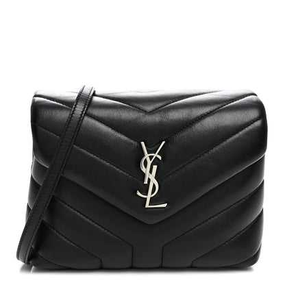 Saint Laurent Calfskin Y Quilted Monogram Toy Loulou Crossbody Bag Black 1 of 10