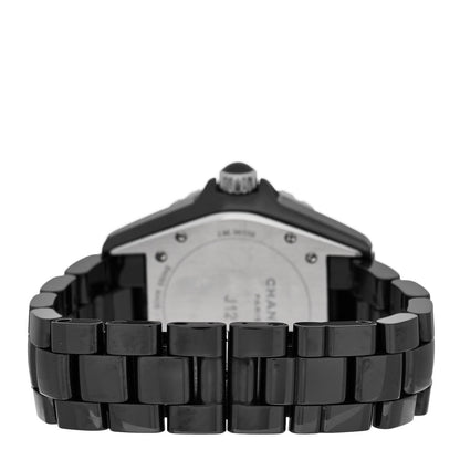 Chanel Stainless Steel Ceramic Diamond Bezel 38mm J12 Automatic Watch Black 3 of 4