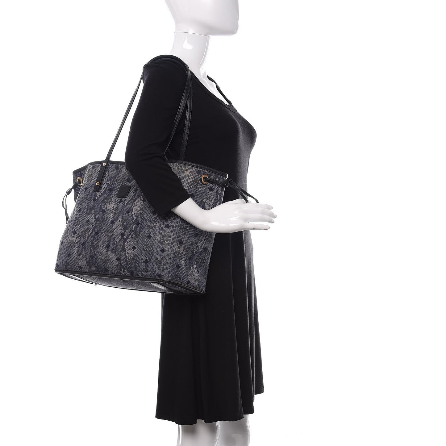 Visetos Medium Reversible Shopper Tote Black