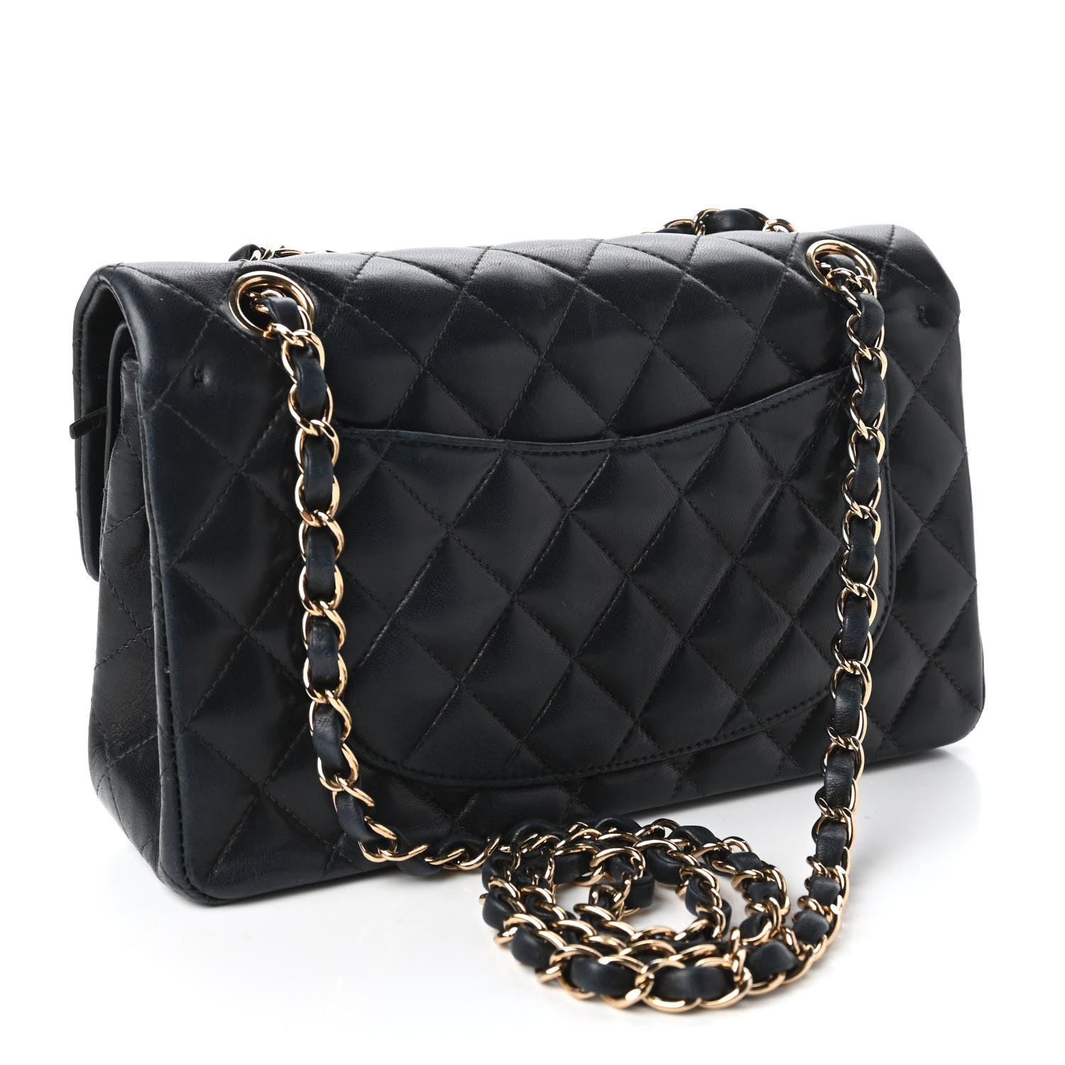 Chanel Lambskin Quilted Small Double Flap Navy 3 of 10