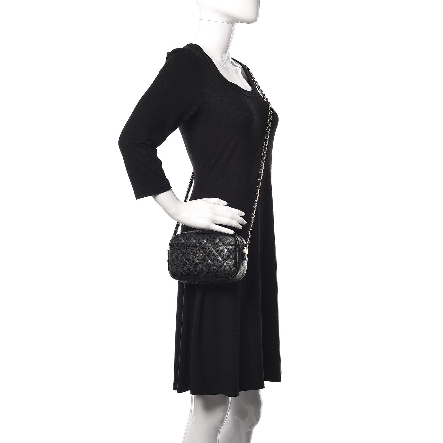 Chanel Caviar Quilted Camera Case Black 2 of 9