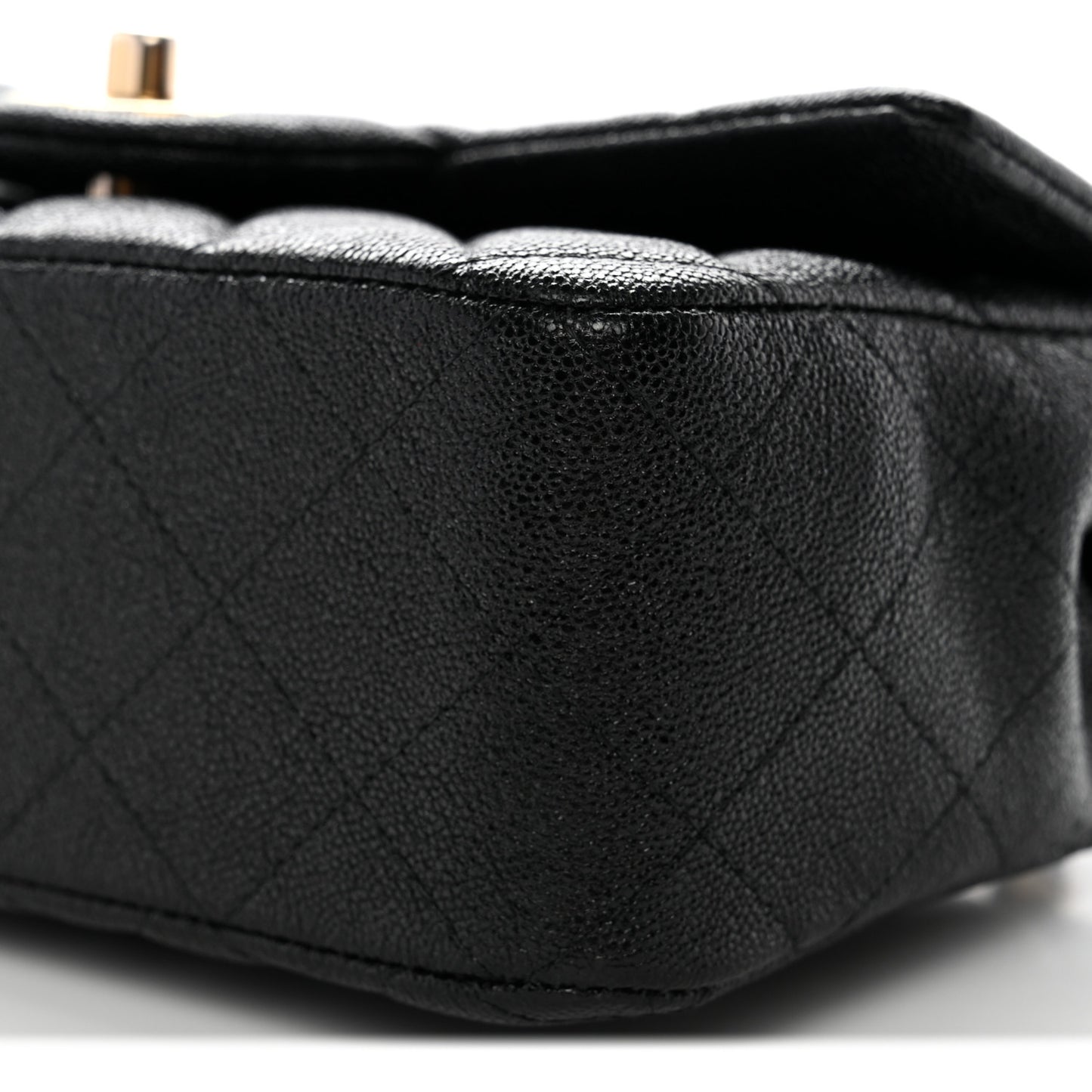 Caviar Quilted Mini Top Handle Rectangular Flap Black