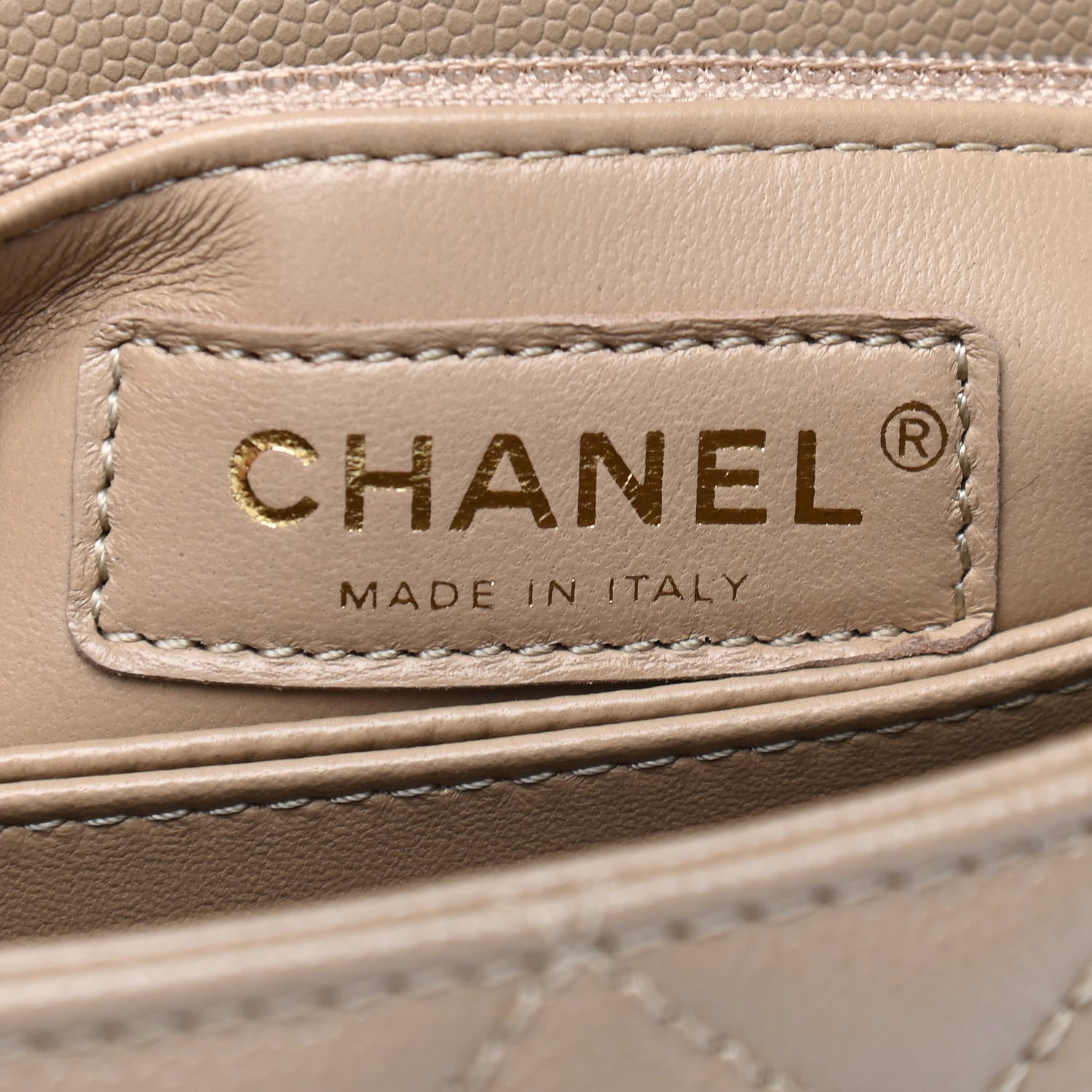 Chanel Caviar Lizard Embossed Quilted Mini Coco Handle Flap Dark Beige 5 of 8