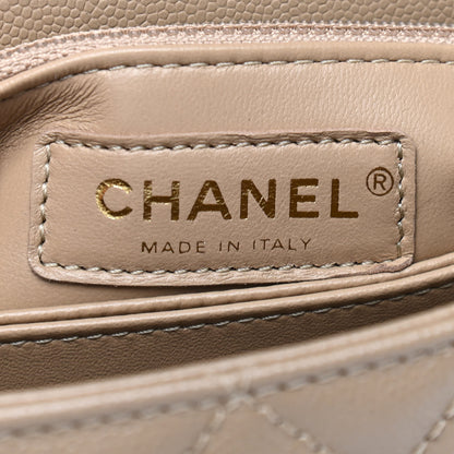 Chanel Caviar Lizard Embossed Quilted Mini Coco Handle Flap Dark Beige 5 of 8