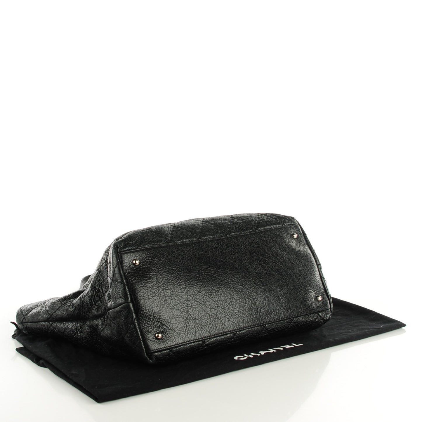 Glazed Calfskin XL On The Road Tote Black