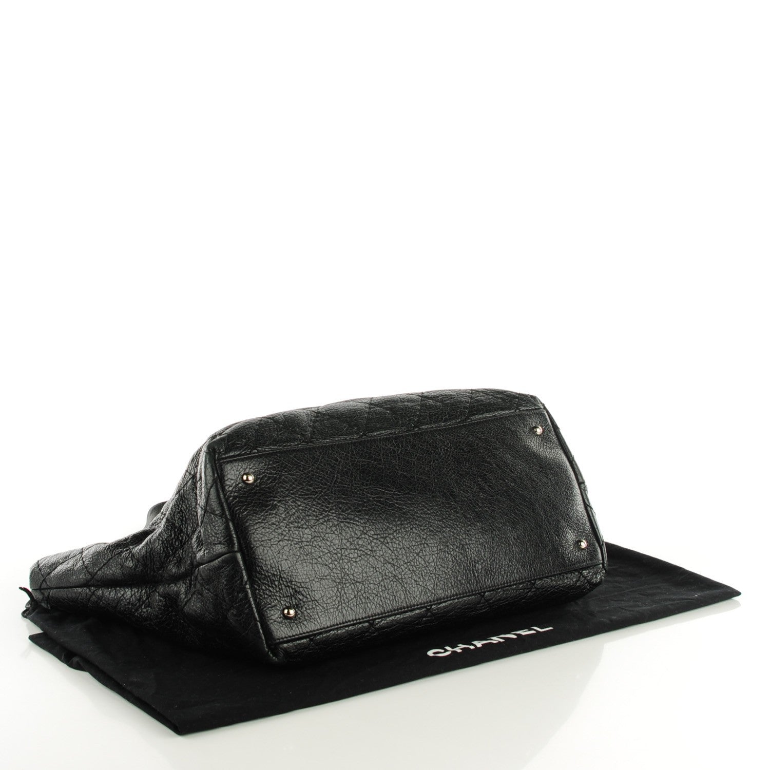 Chanel Glazed Calfskin XL On The Road Tote Black 4 of 7