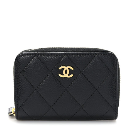 Chanel Caviar Quilted Zip Coin Purse Black 1 of 7