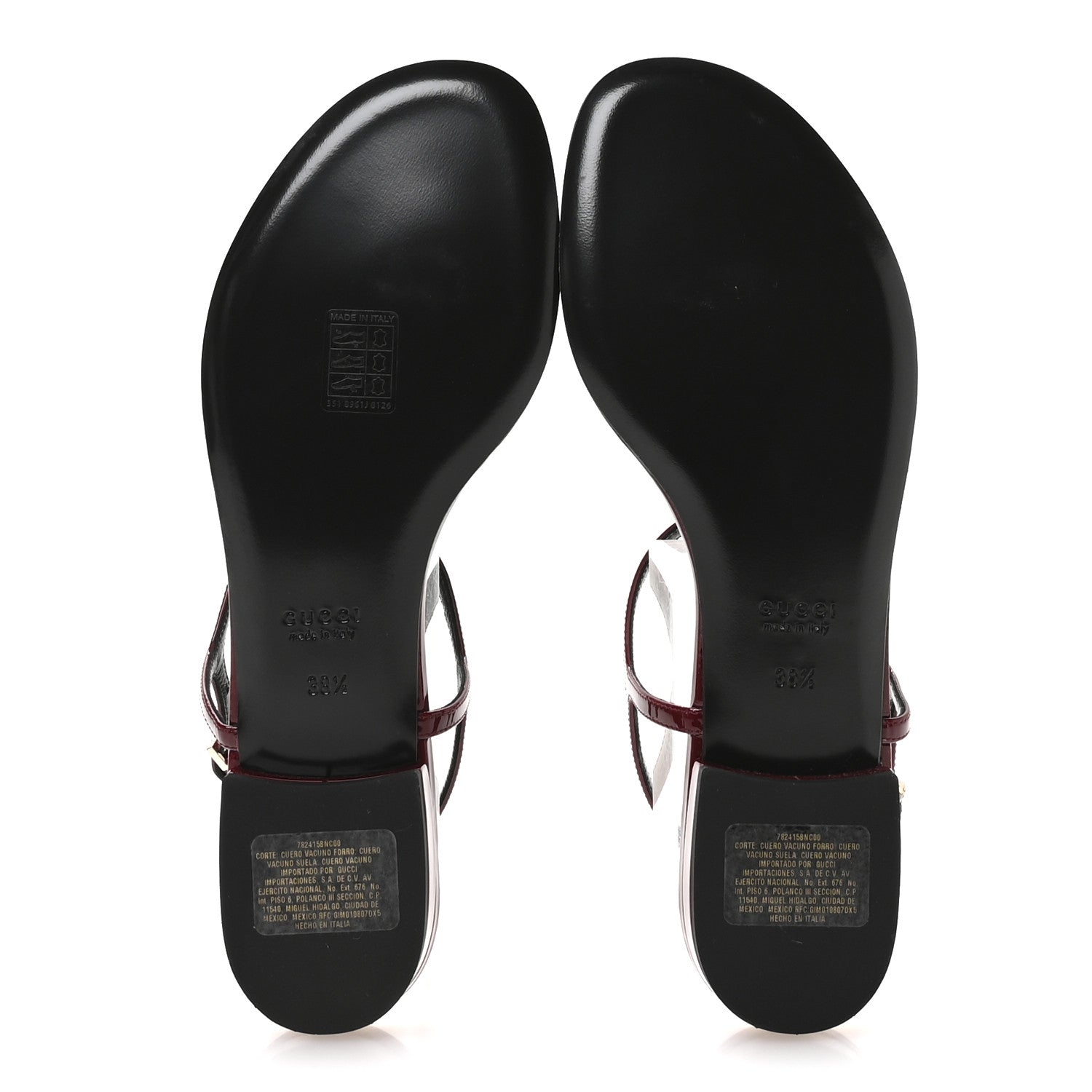Gucci Patent Signoria Thong Sandals 38.5 Rosso Ancora 6 of 9