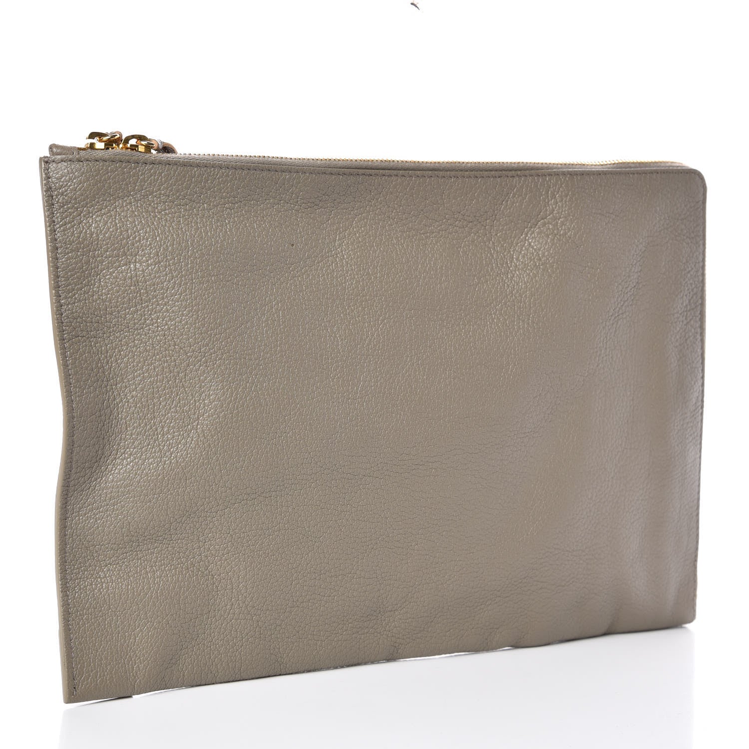 Balenciaga Chevre Gold Metallic Edge Hardware Pouch Gris Taupe 3 of 7