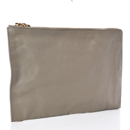 Balenciaga Chevre Gold Metallic Edge Hardware Pouch Gris Taupe 3 of 7