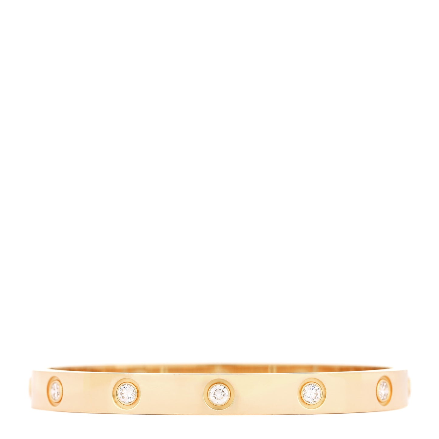 18K Yellow Gold 10 Diamond LOVE Bracelet 16