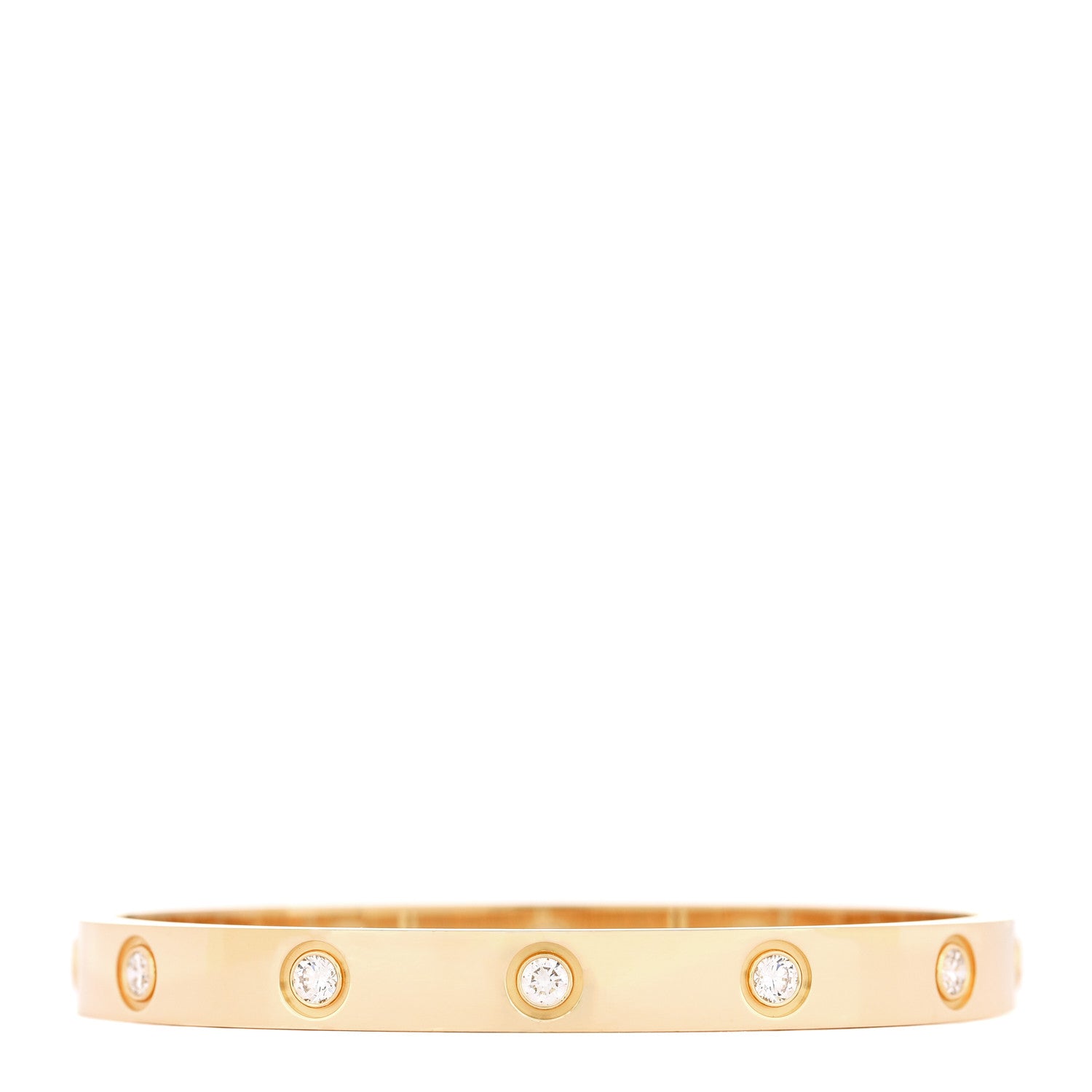 Cartier 18K Yellow Gold 10 Diamond LOVE Bracelet 16 3 of 7