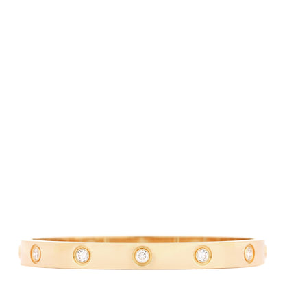 Cartier 18K Yellow Gold 10 Diamond LOVE Bracelet 16 3 of 7