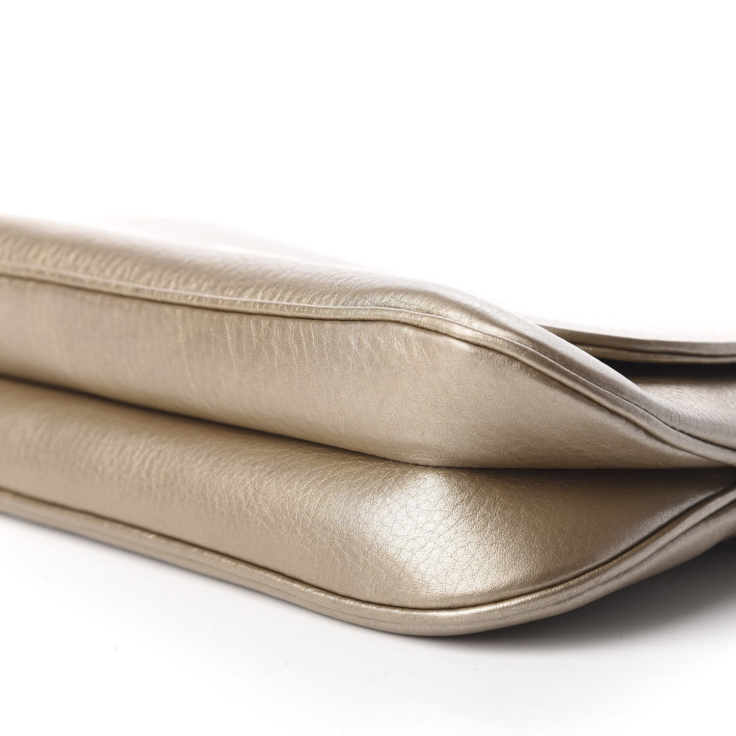 Metallic Pebbled Calfskin Medium 1973 Chain Shoulder Bag Golden Beige