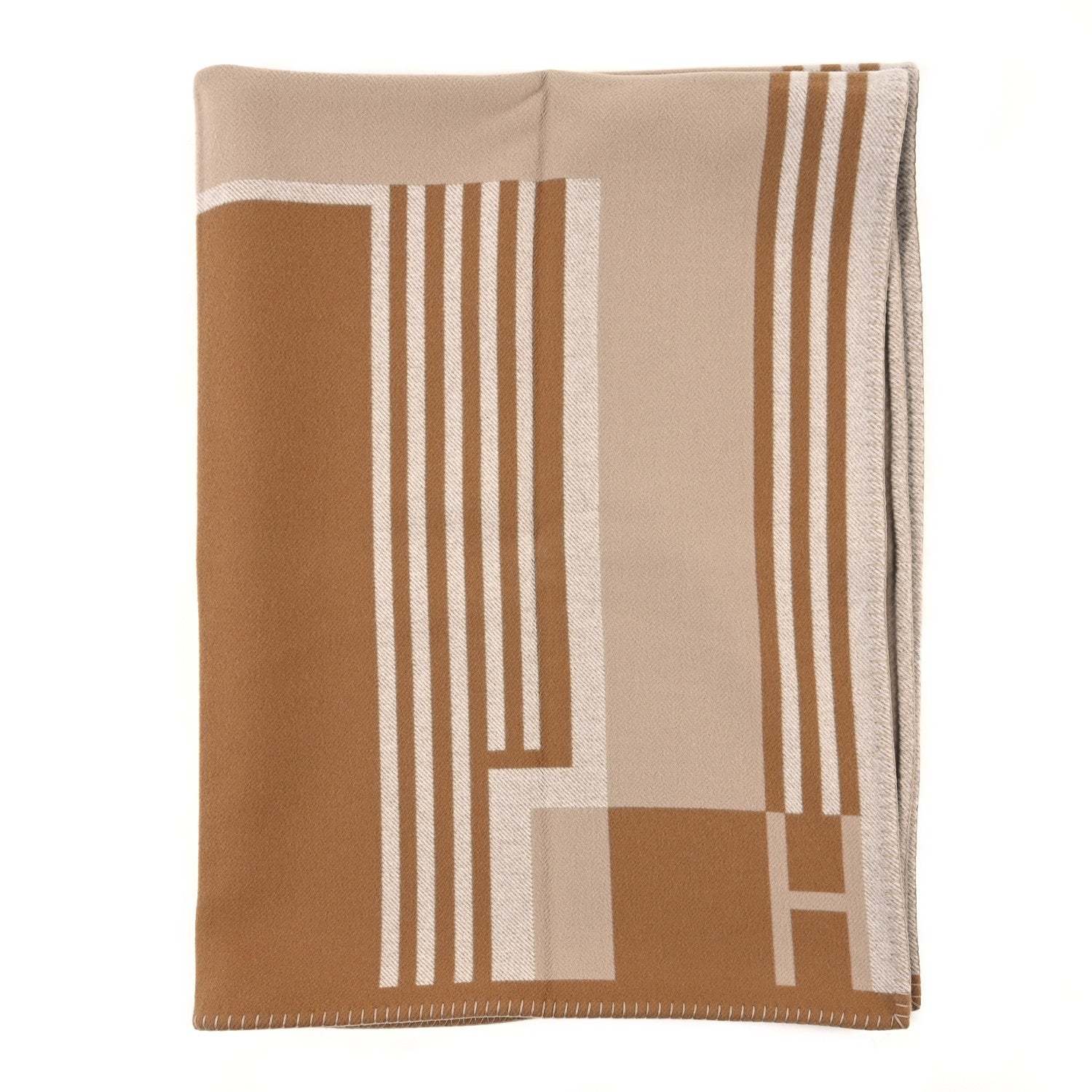 Hermes Wool Cashmere Ithaque Blanket Camel Beige 1 of 3