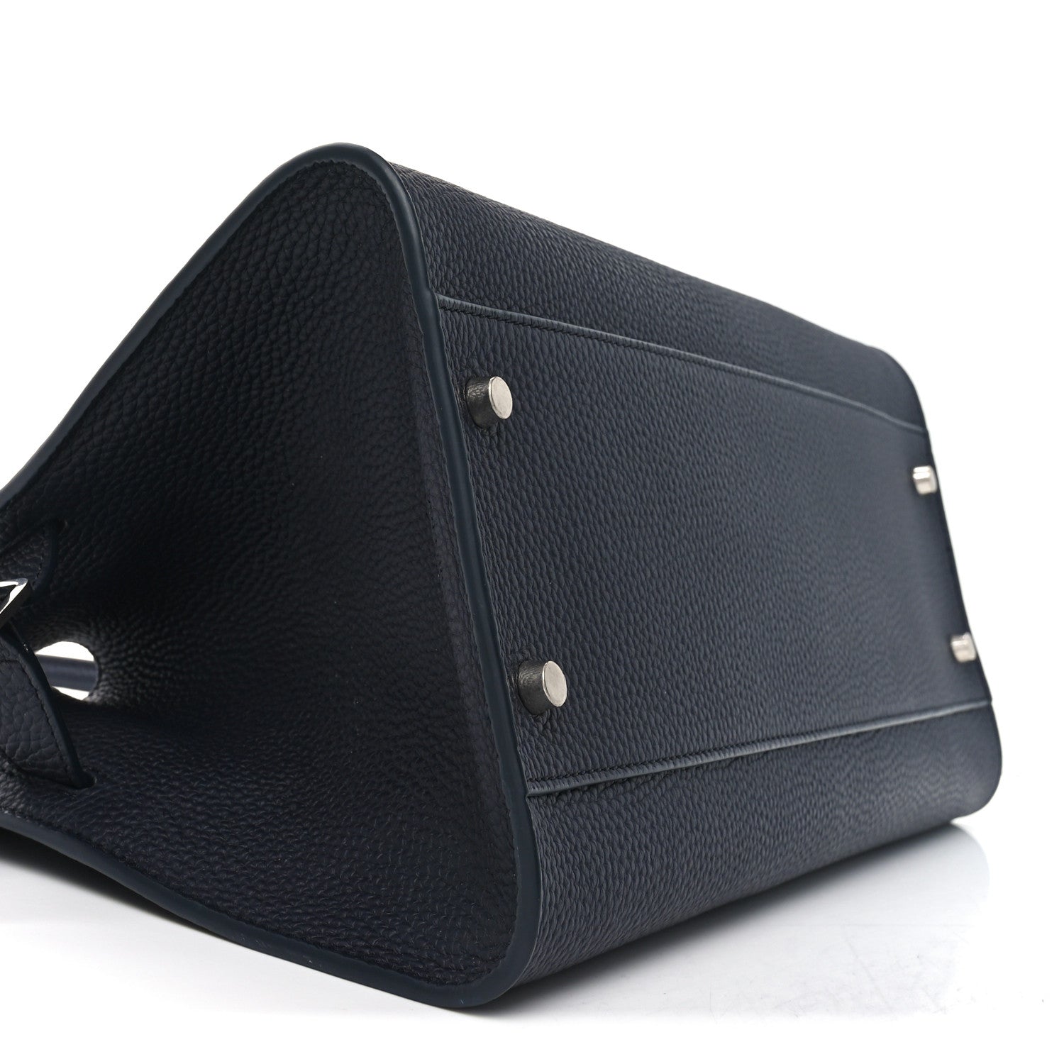 The Row Matte Grained Calfskin Margaux Shoulder 12 Dark Navy 8 of 9