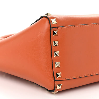 Valentino Garavani Vitello MIni Rockstud Double Handle Tote Orange 8 of 11