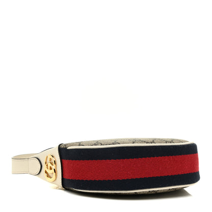 Gucci GG Supreme Monogram Textured Dollar Calfskin Web Mini Ophidia Half Moon Hobo Beige Ebony Mystic White 3 of 10