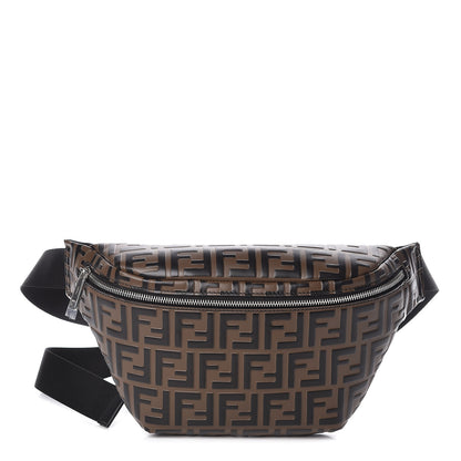 Fendi Vitello Century Bi-Color FF 1974 Embossed Belt Bag Maya Black 1 of 10