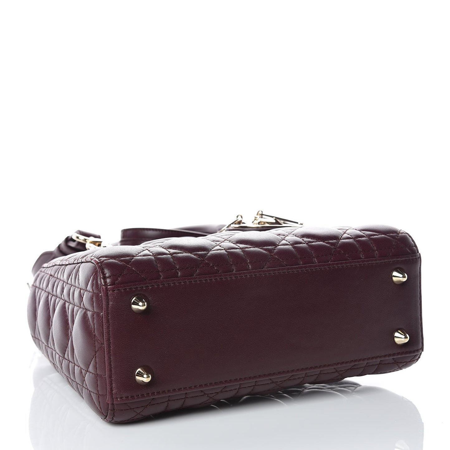 Lambskin Cannage Small Lucky Badges My Lady Dior Burgundy