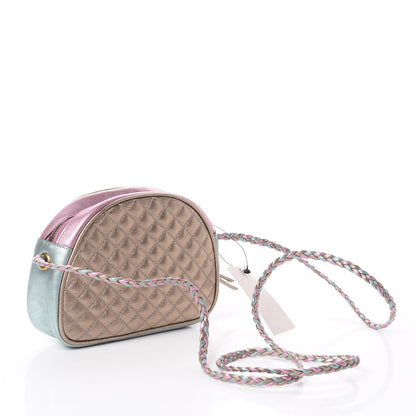Gucci Laminated Nappa Trapuntata Mini Zumi Dome Shoulder Bag Rosa Lago Rame 2 of 8