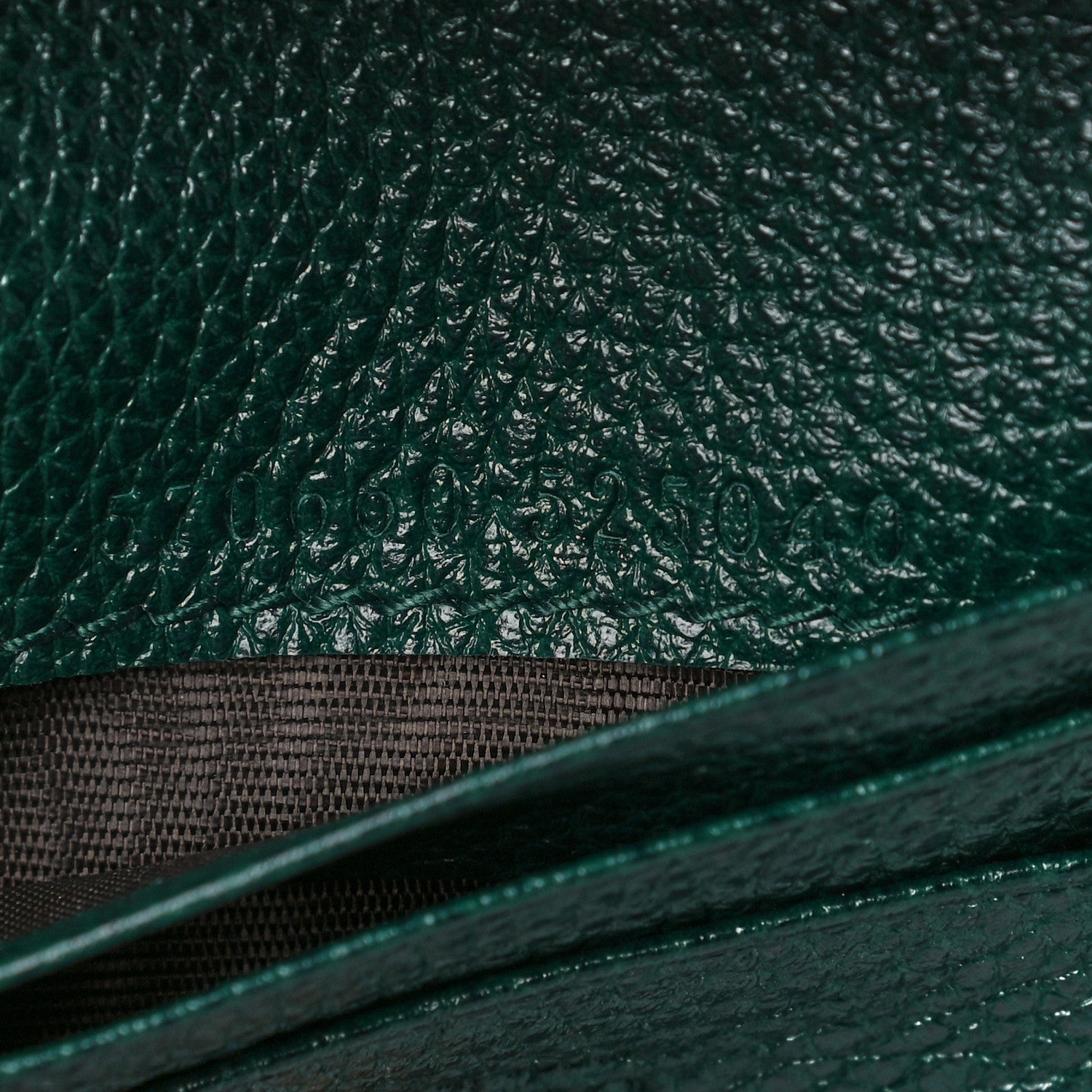 Gucci Grainy Calfskin Zumi Chain Card Case Wallet Vintage Green 7 of 10