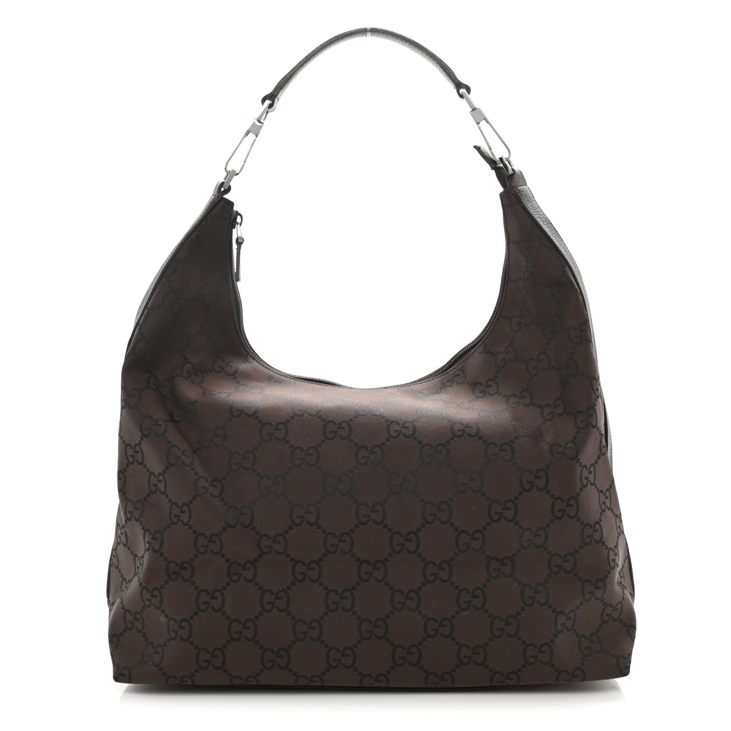 Gucci Nylon Monogram Hobo Dark Brown 1 of 8