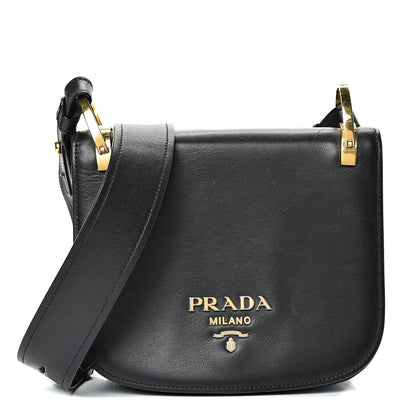 Prada City Calf Pionniere Saddle Bag Black 1 of 13