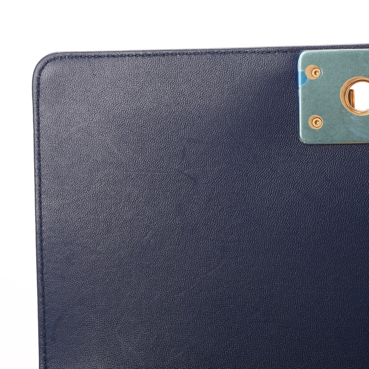Lambskin Quilted Medium Boy Flap Dark Blue