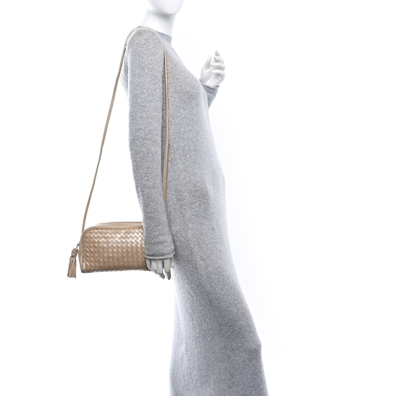 Bottega Veneta Metallic Nappa Intrecciato Mini Crossbody Rose Gold 2 of 10