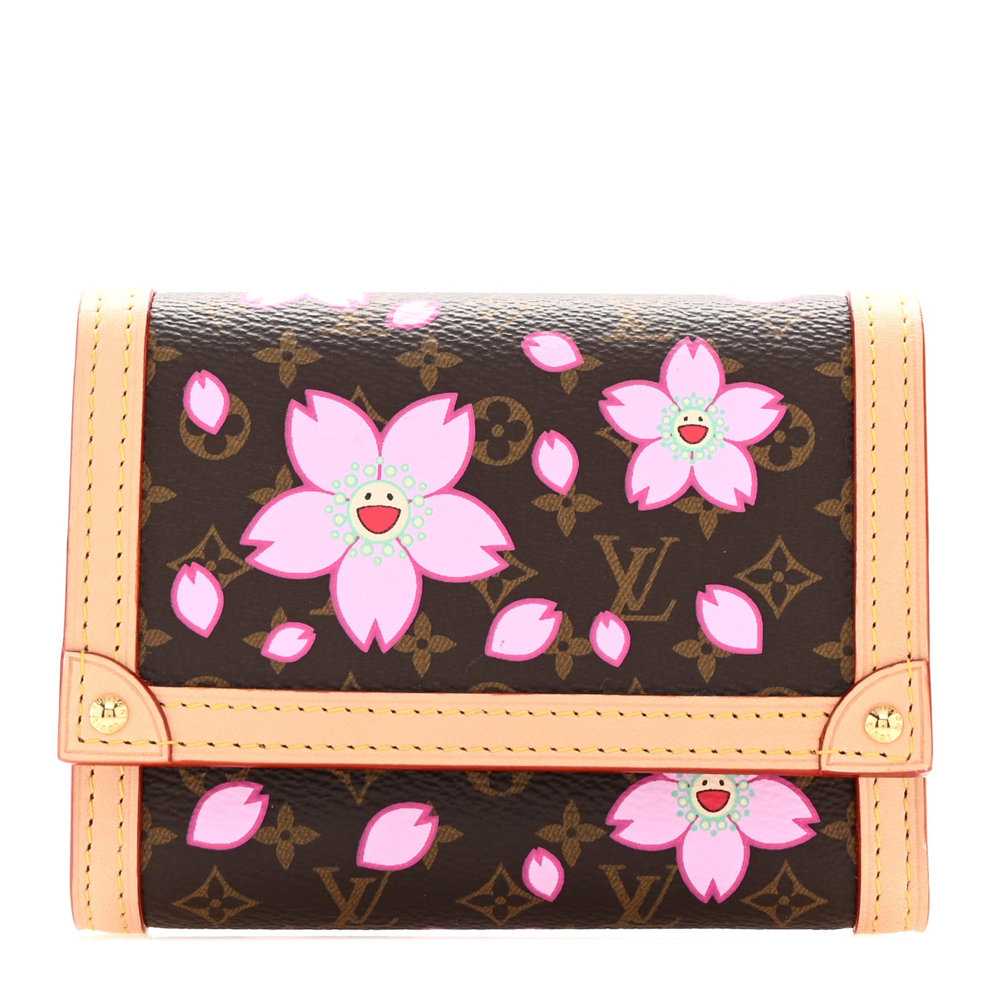 LV X TM Monogram Cherry Blossom Victorine Wallet Sakura Brown