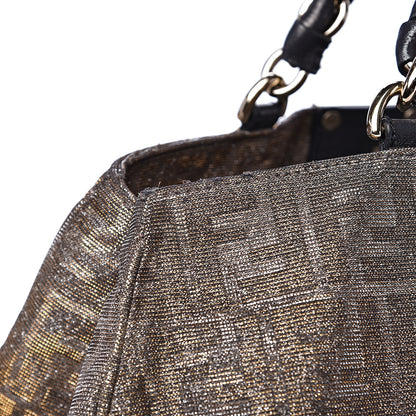 Fendi Metallic Lurex Zucca Mia Tote Brown 11 of 15