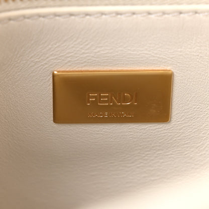 Fendi Glazed Fabric Nappa FF Disco Girls Inlay Mini Peekaboo Iconic Satchel Bianco Perla Multicolor 6 of 11