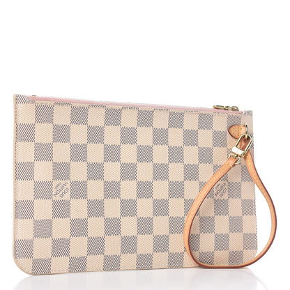 Louis Vuitton Damier Azur Neverfull MM GM Pochette Rose Ballerine 3 of 14