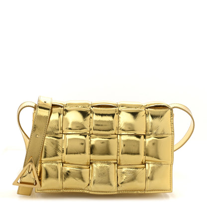 Bottega Veneta Mirror Lambskin Maxi Intreccio Padded Cassette Crossbody Bag Gold 1 of 10