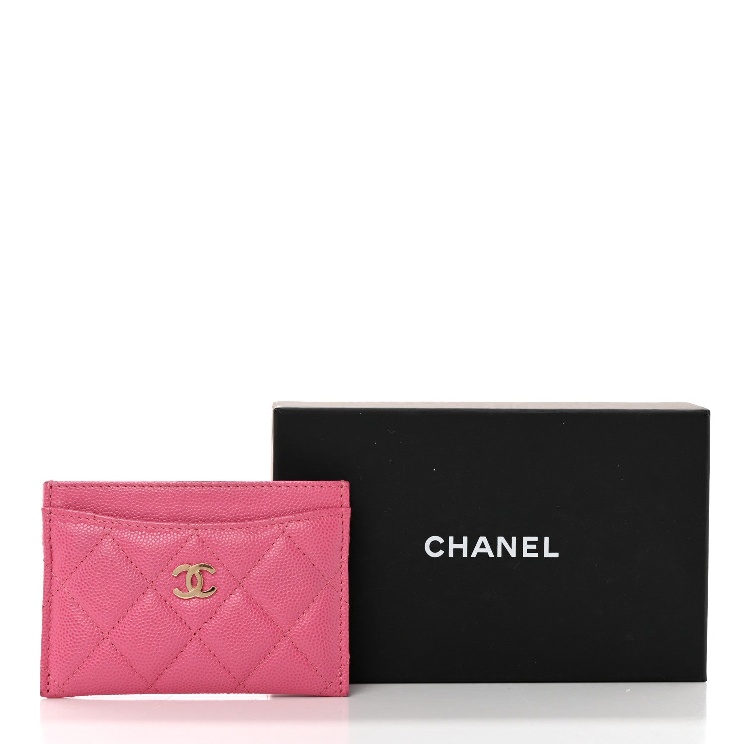 Chanel Caviar Quilted Card Holder Fuchsia 9 of 9