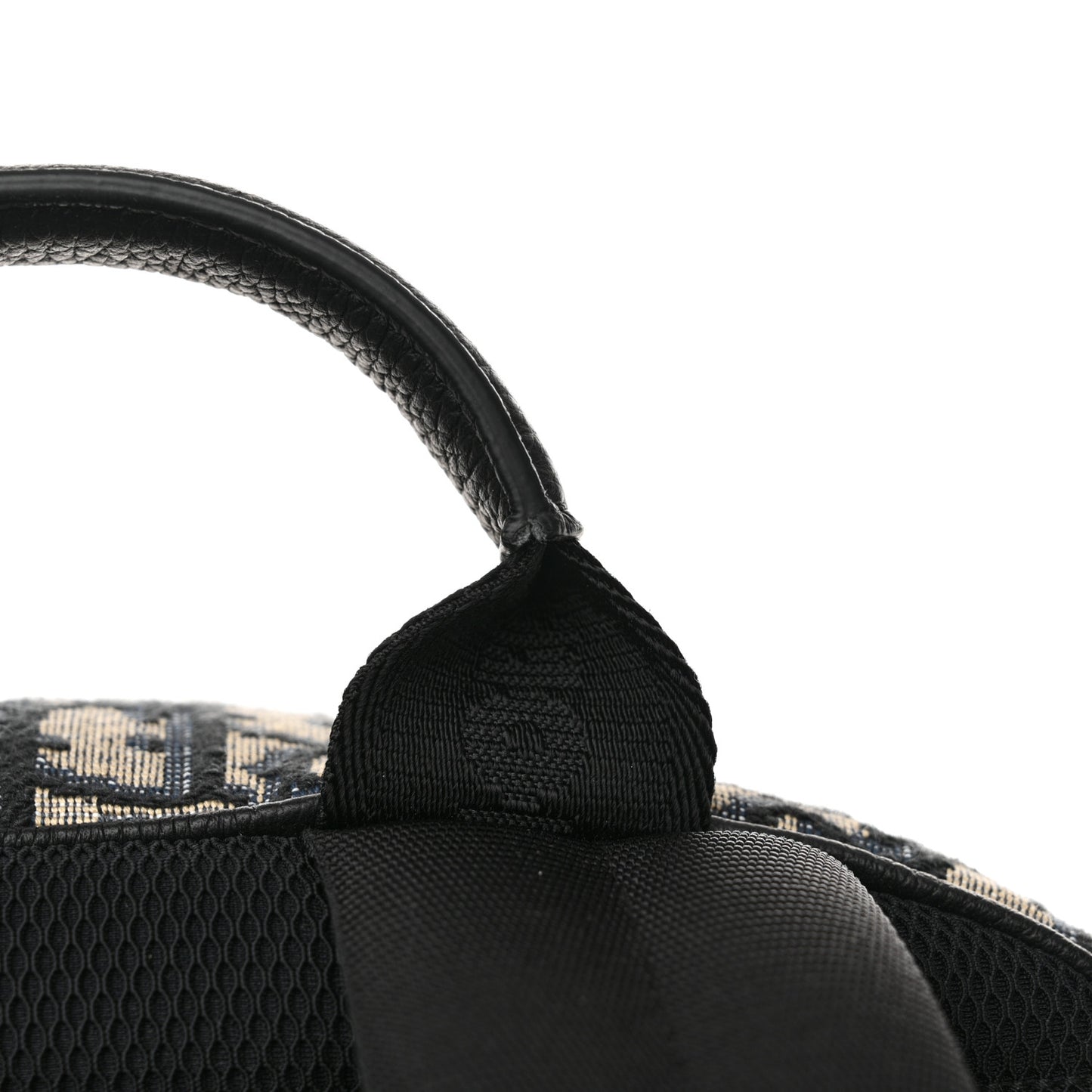 Oblique Calfskin Rider Backpack Beige Black