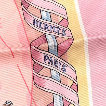 Hermes Silk Chorus Stellarum Scarf 70 Rose Poudre Gris 2 of 5