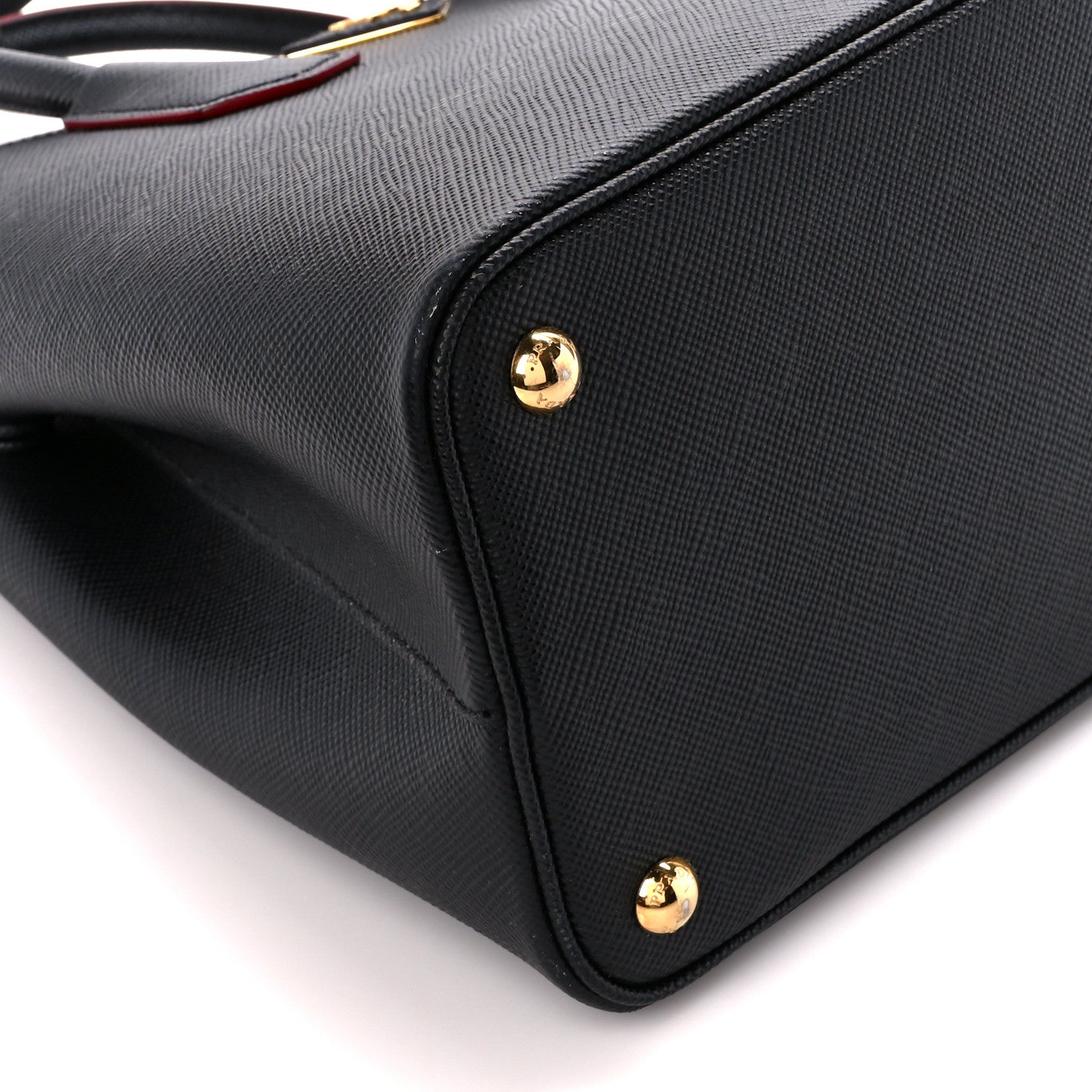 Prada Saffiano Cuir Small Double Bag Black Fuoco 11 of 12