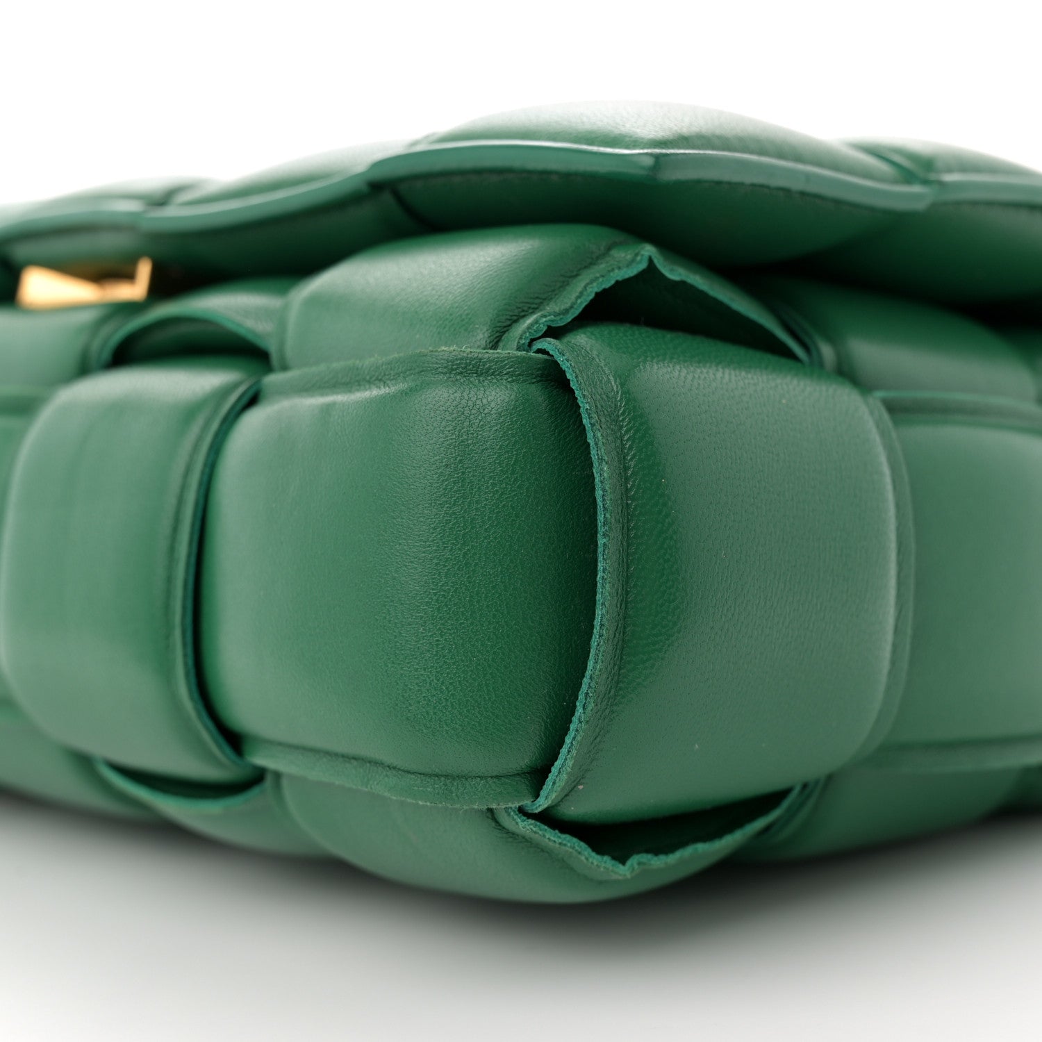 Bottega Veneta Lambskin Maxi Intreccio Padded Chain Cassette Crossbody Bag Racing Green 9 of 9