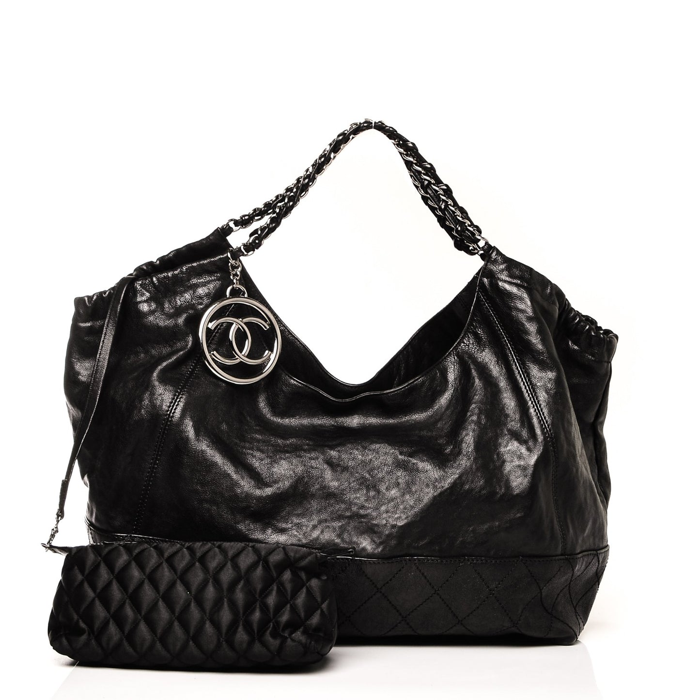 Distressed Caviar XL Coco Cabas Black
